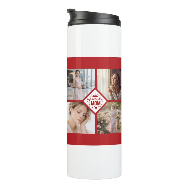 Custom Queen Mom Photo Collage Keepsake Thermosbecher (Nach rechts gedreht)