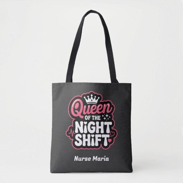 Custom Queen of the Night Shift Pink Nurse Crown Tasche (Vorderseite)