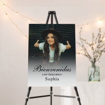 Custom Quinceañera Willkommenszeichen mit Foto