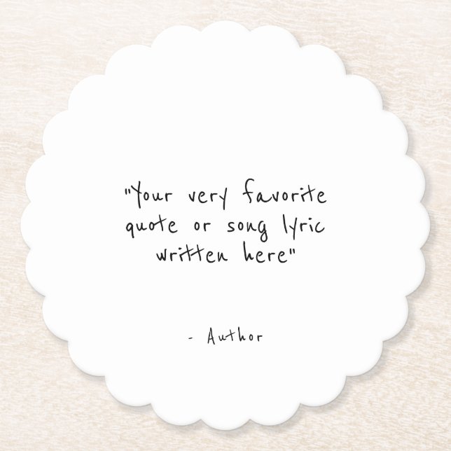 Custom quote minimalist untersetzer (Vorderseite)