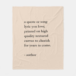 Custom Quote Print  Fleecedecke