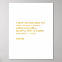 Custom Quote Print Gold Fossil Zitat Wand Kunst