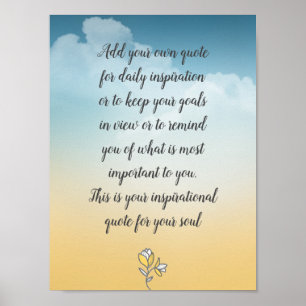 Custom Quote Script Typografy Clouds Poster