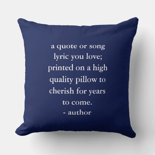 Custom Quote Song Lyric Kissen (Vorderseite)