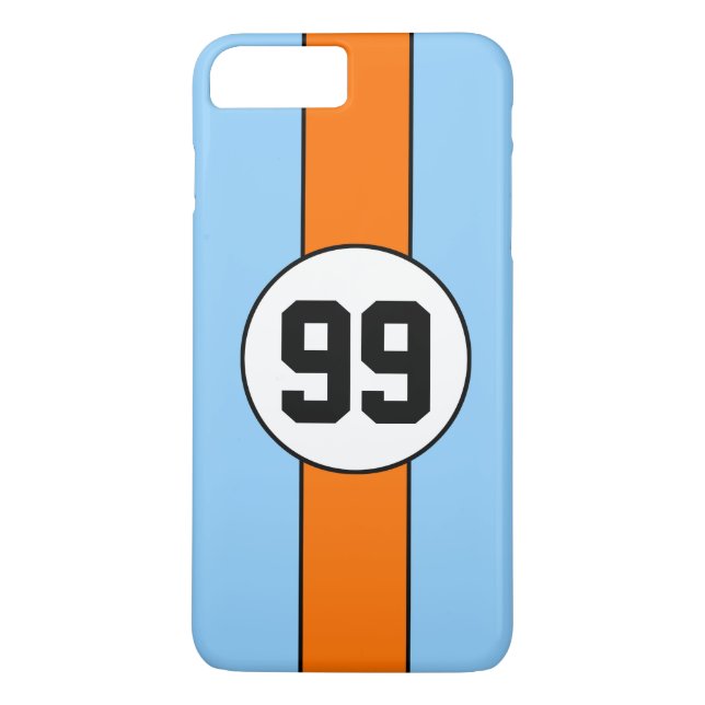 Custom Racing Blue und Orange iPhone 7 Plus Gehäus Case-Mate iPhone Hülle (Rückseite)