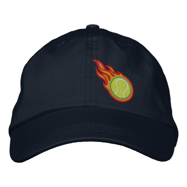 Custom Racing Flames Tennis Bullet Abzeichen Bestickte Kappe (Vorderseite)