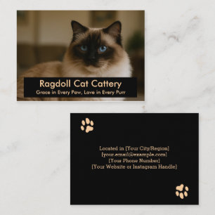 Custom Ragdoll Cat Cattery Business Card - Elegant Visitenkarte