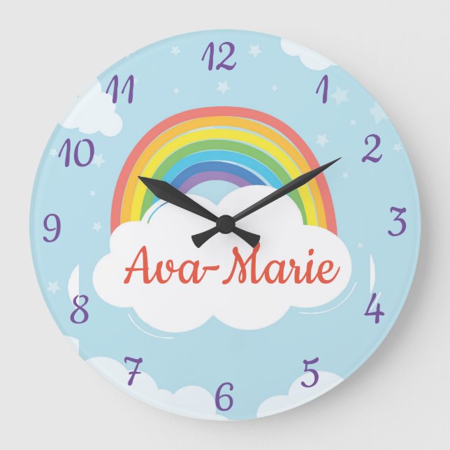 Custom Rainbow Acryl Wall Clock Große Wanduhr (Vorderseite)