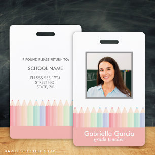 Custom Rainbow School Teacher ID Abzeichen Ausweis