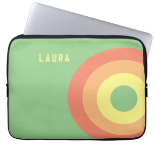 Custom Rainbow Target Laptop Bag - grün, peach Laptopschutzhülle