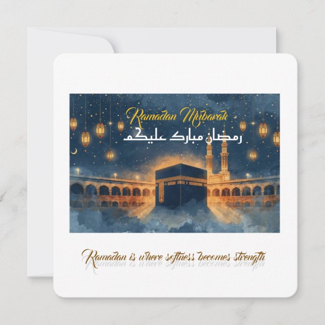 Custom Ramadan Mubarak Card – Personalized Arabic  Einladung (Vorderseite)