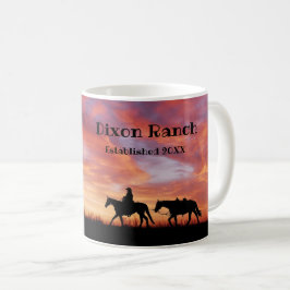 Custom Ranch Cowboy Horse Western Sky Kaffee Tasse