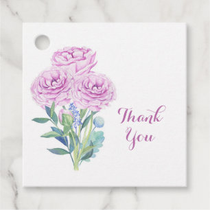 Custom Ranunculus & Anemones Bridal Vielen Dank Geschenkanhänger