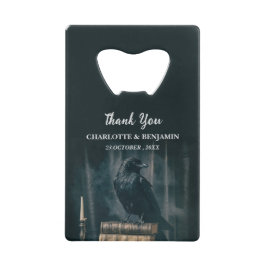 Custom Raven Halloween-Gastgeschenk Hochzeit Geldbeutel Flaschenöffner