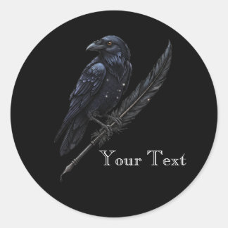 Custom Raven on Quill Sticker