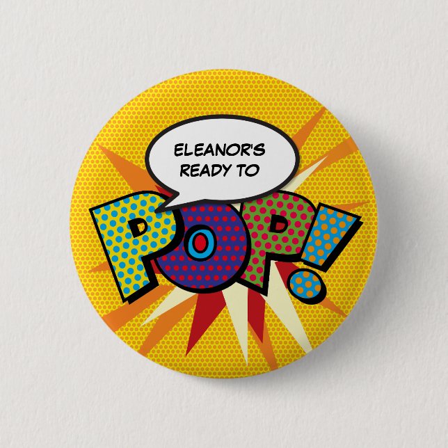 Custom Ready to POP Baby Dusche Gefallen Button (Vorderseite)