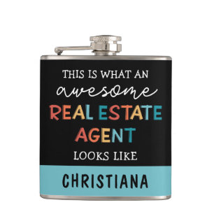 Custom Real Anwesen Agent Funny Phantastisch Realt Flachmann