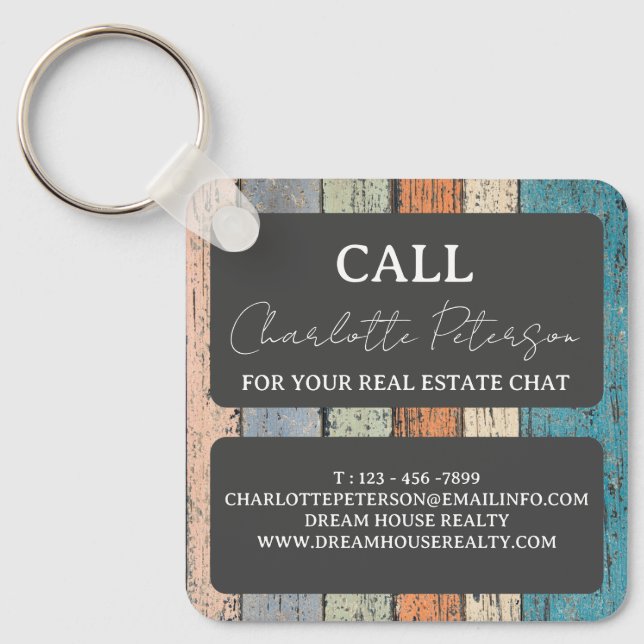 Custom Real Anwesen Agent Realtor Werbeaktion Schlüsselanhänger (Vorderseite)