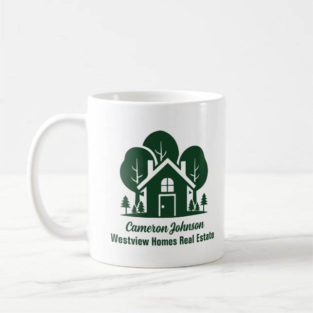 Custom Real Anwesen Company Green Zuhause Kaffeetasse (Links)
