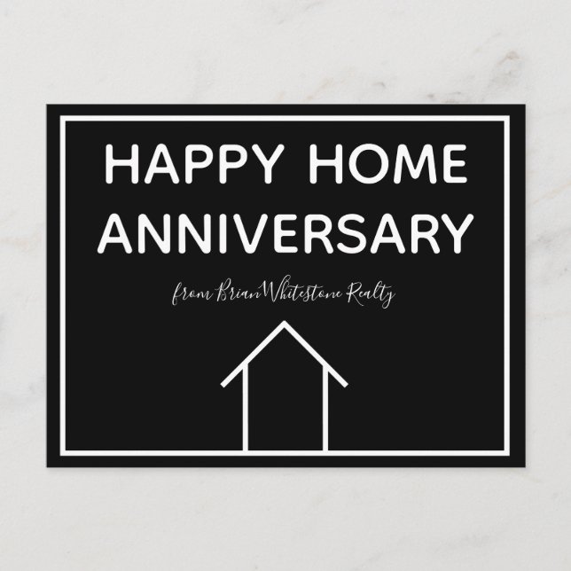 Custom Real Anwesen Company Happy Zuhause Annivers Postkarte (Vorderseite)