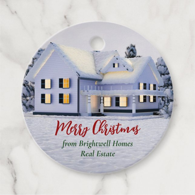 Custom Real Anwesen Company Winter Holiday Geschen Geschenkanhänger (Vorderseite)