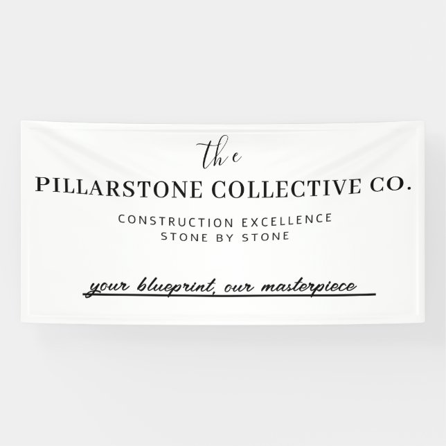 Custom Real Anwesen Construction Company Name Bann Banner (Horizontal)
