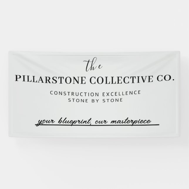 Custom Real Anwesen Construction Company Name Bann Banner (Horizontal)