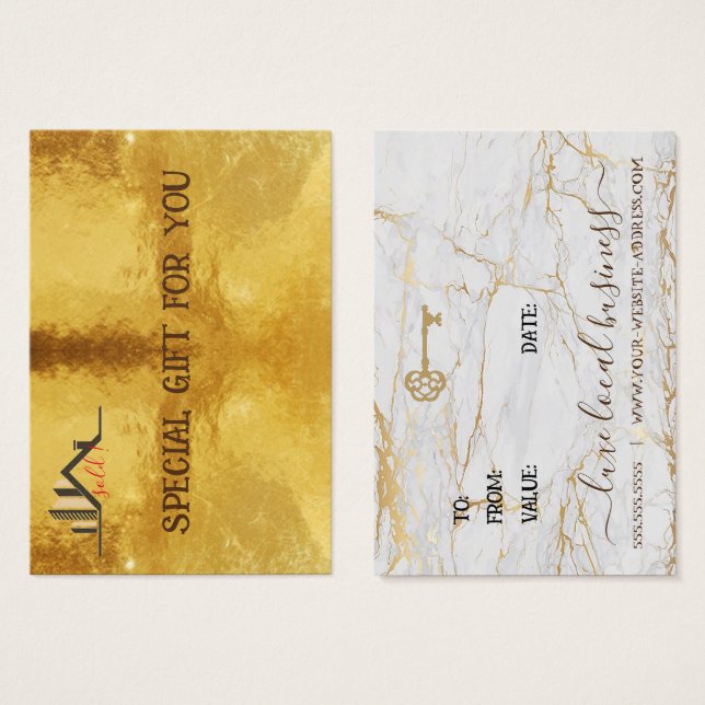 Custom Real Anwesen Small Business Geschenkzertifi (Vorne & Hinten)