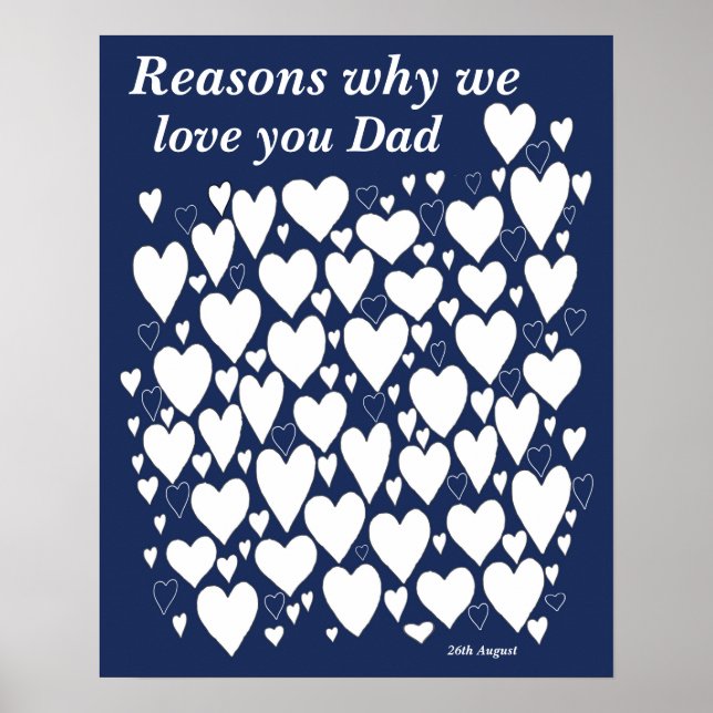 Custom Reasons Why We Love You Dad Poster (Vorne)