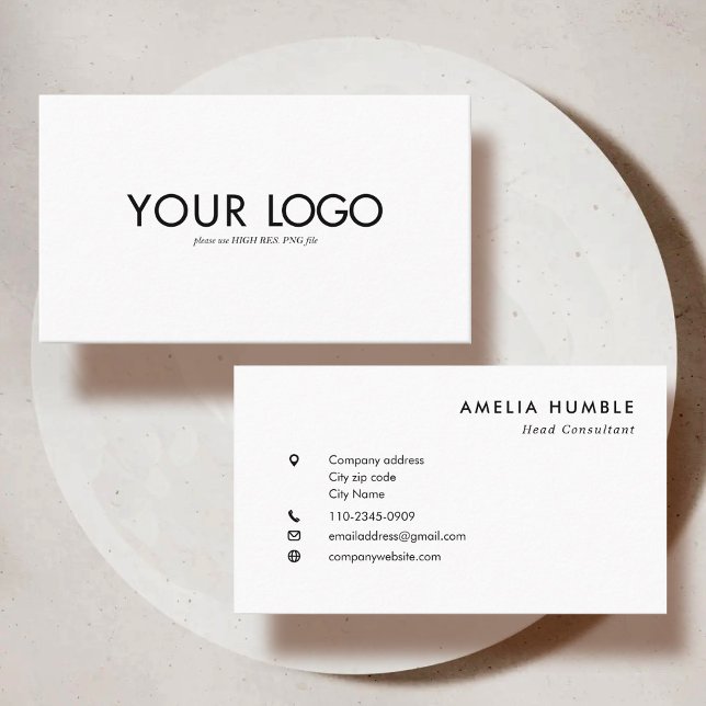 Custom Rectangular Logo Business card template Visitenkarte (Von Creator hochgeladen)