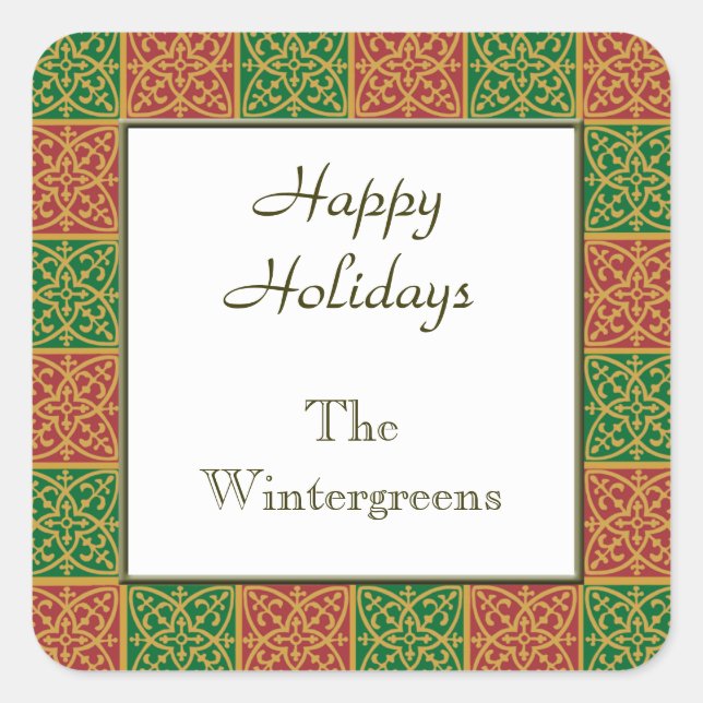 Custom Red and Green Holiday Baking Stickers (Vorderseite)