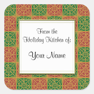 Custom Red and Green Lilie Baking Stickers