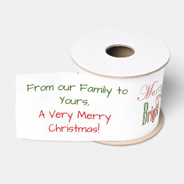 Custom Red and Green MERRY AND BRIGHT Christmas Ripsband