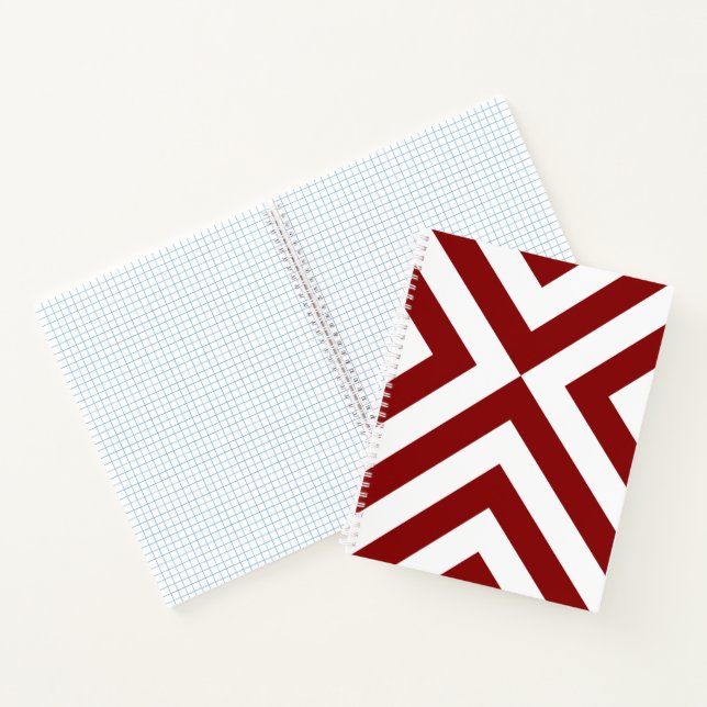 Custom Red and White Chevrons Notebook Notizbuch (Innenseite)