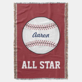 Custom Red Baseball Kids Throw Blanket Geschenk Decke