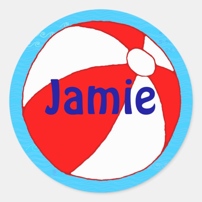 Custom Red Beach Ball Sticker (Vorderseite)