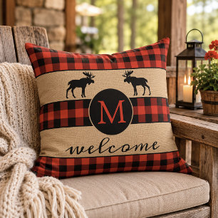 Custom Red Black Buffalo Karo Kariertes Muster Kissen