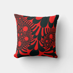 Custom Red Black Mod Throw Pillow Kissen