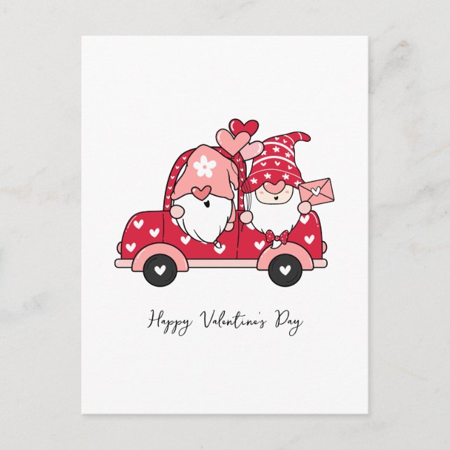 Custom Red Black Modern Happy Valentine's Day Postkarte (Vorderseite)