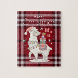 Custom Red Buffalo Karo Kariert Tartan Llama Alpac