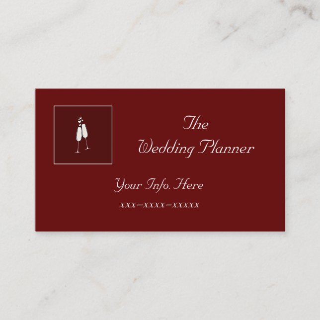 Custom Red Champagne Business Card Visitenkarte (Vorderseite)