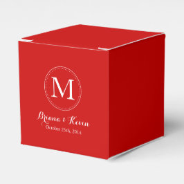 Custom Red Coloed Monogram Bevorzugte Boxen Geschenkschachtel