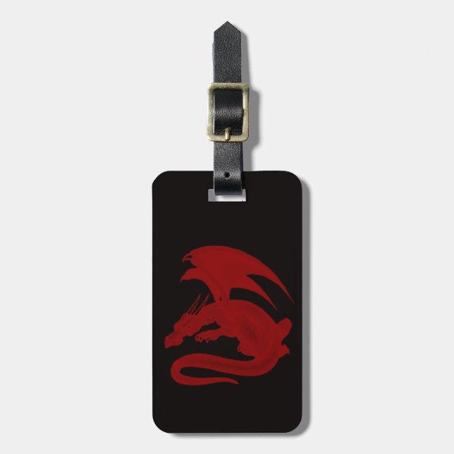 Custom Red Dragon Drakon Maionios Luggage Tag Gepäckanhänger (Vorderseite vertikal)