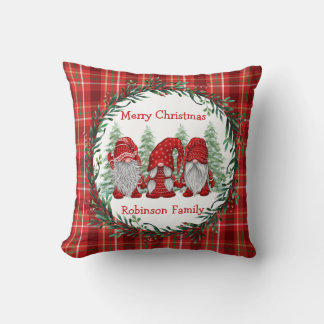 Custom Red Gnomes Frohe Weihnachten Kissen