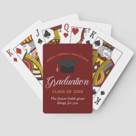Custom Red Gold Abschluss 2023 Graduate Gift Spielkarten