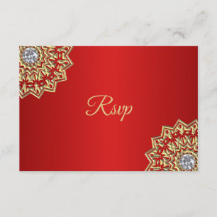 Custom RED Gold Indian Mandala UAWG Wedding Einladung