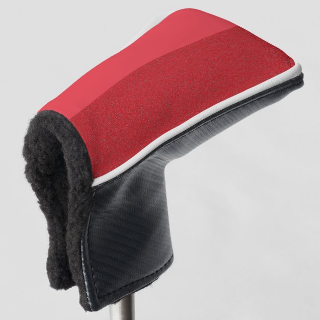 Custom Red Golf Head Cover - Horizontale Split Golf Headcover (3/4 Vorderseite)