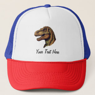 Custom Red Green Dinosaur T-Rex Tyrannosaurus Truckerkappe