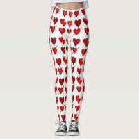 Custom red Heart attack Love Design Leggings