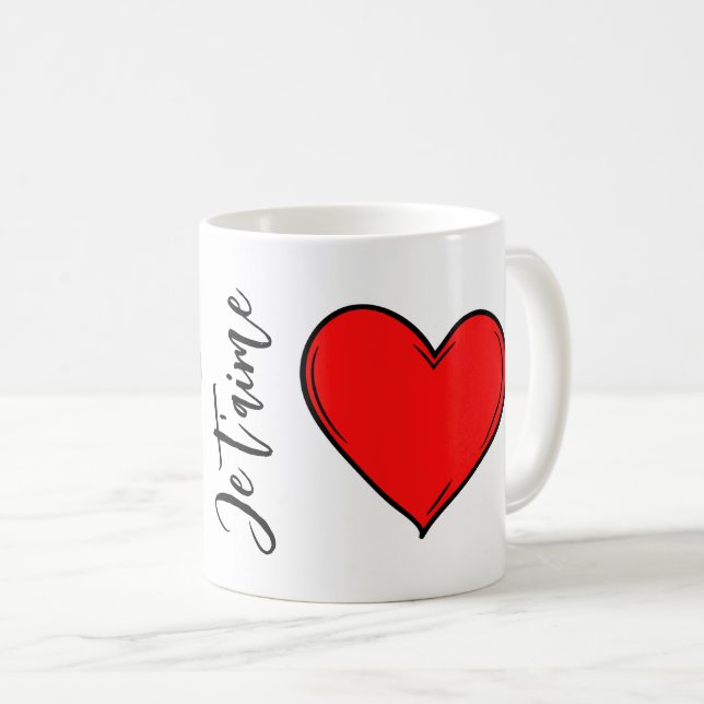 Custom Red Heart Kaffeetasse (VorderseiteRechts)